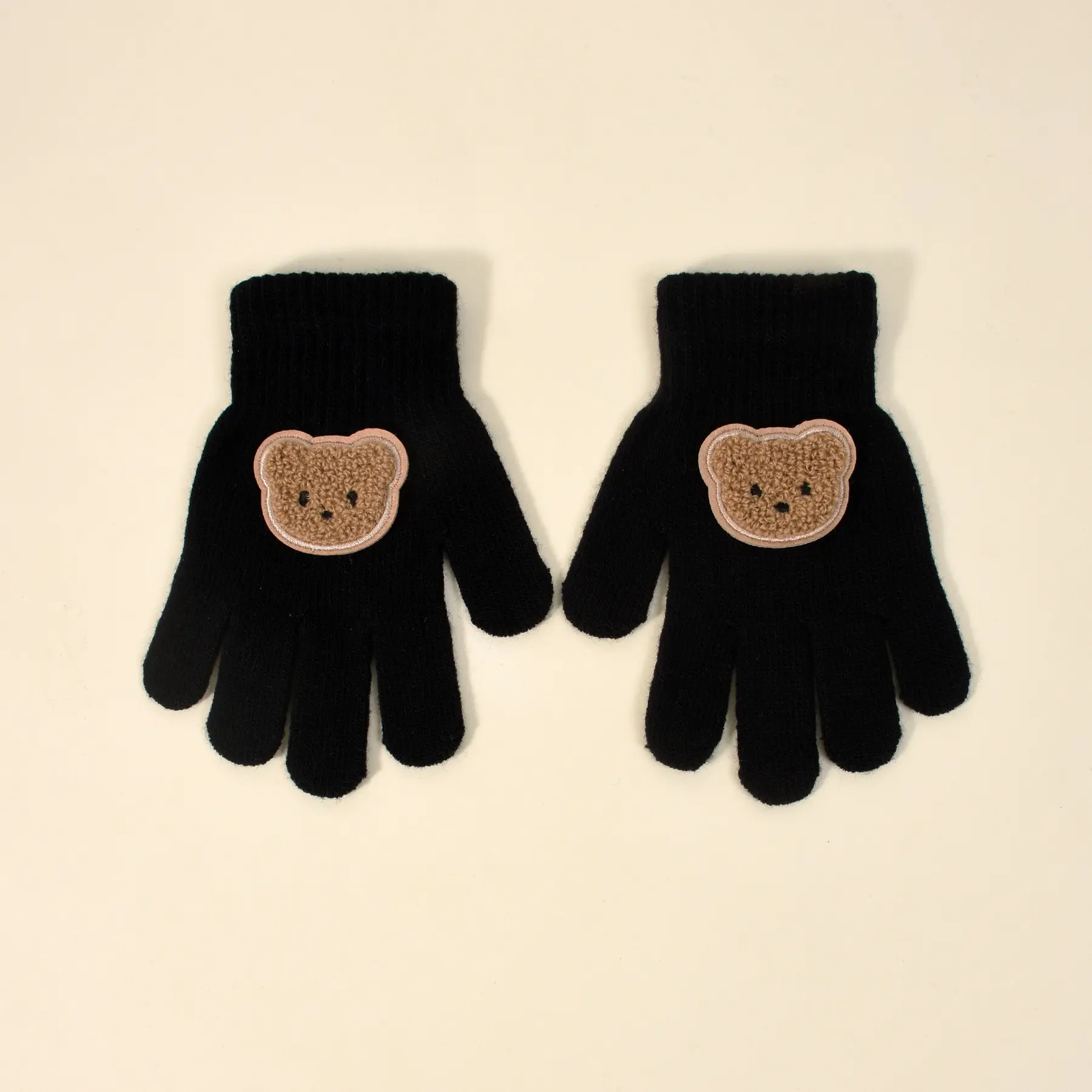 Children's Cartoon Cute Pattern Stretch Knit Gloves for -12, Available in Multiple Sizes and Colors, Autumn/Winter Thermal Gloves, Single-Layer Lightweight High-Elasticity Gloves for Kids, Windproof Gloves for Fall and Winter, Suitable for Daily
