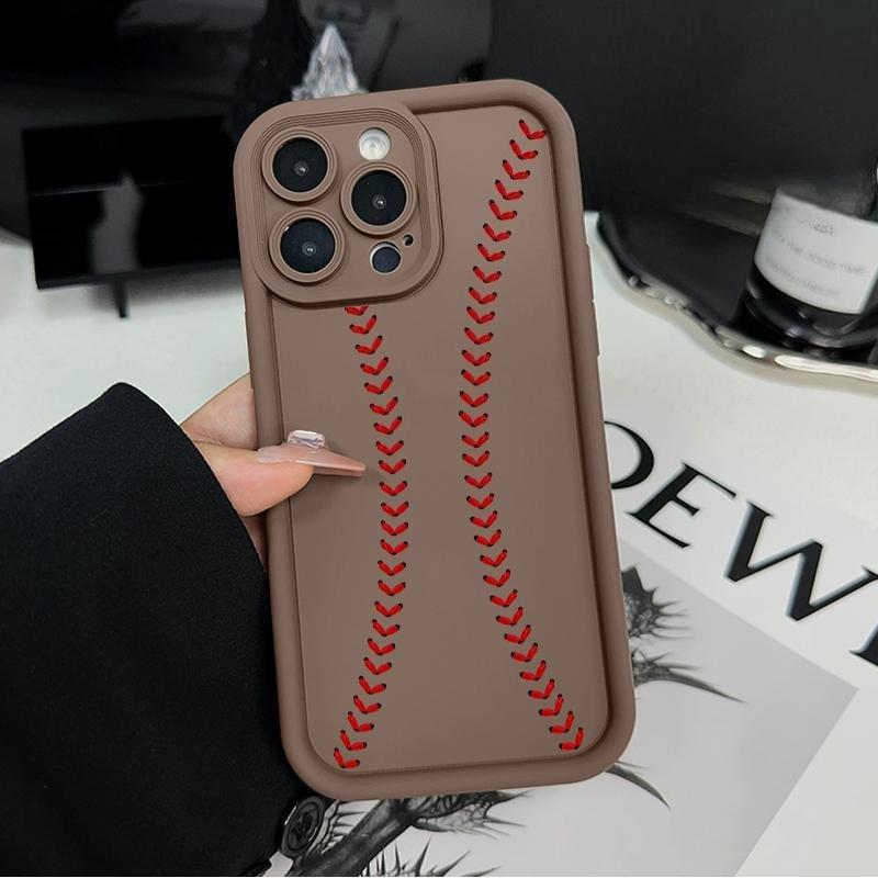 Baseball Phone Case for iPhone 17 16 15 14 Pro Max 13 12 11 XS Plus Shockproof Drop Protection Rugged Durable Silicone Cover Cellphone Protective.HMB57