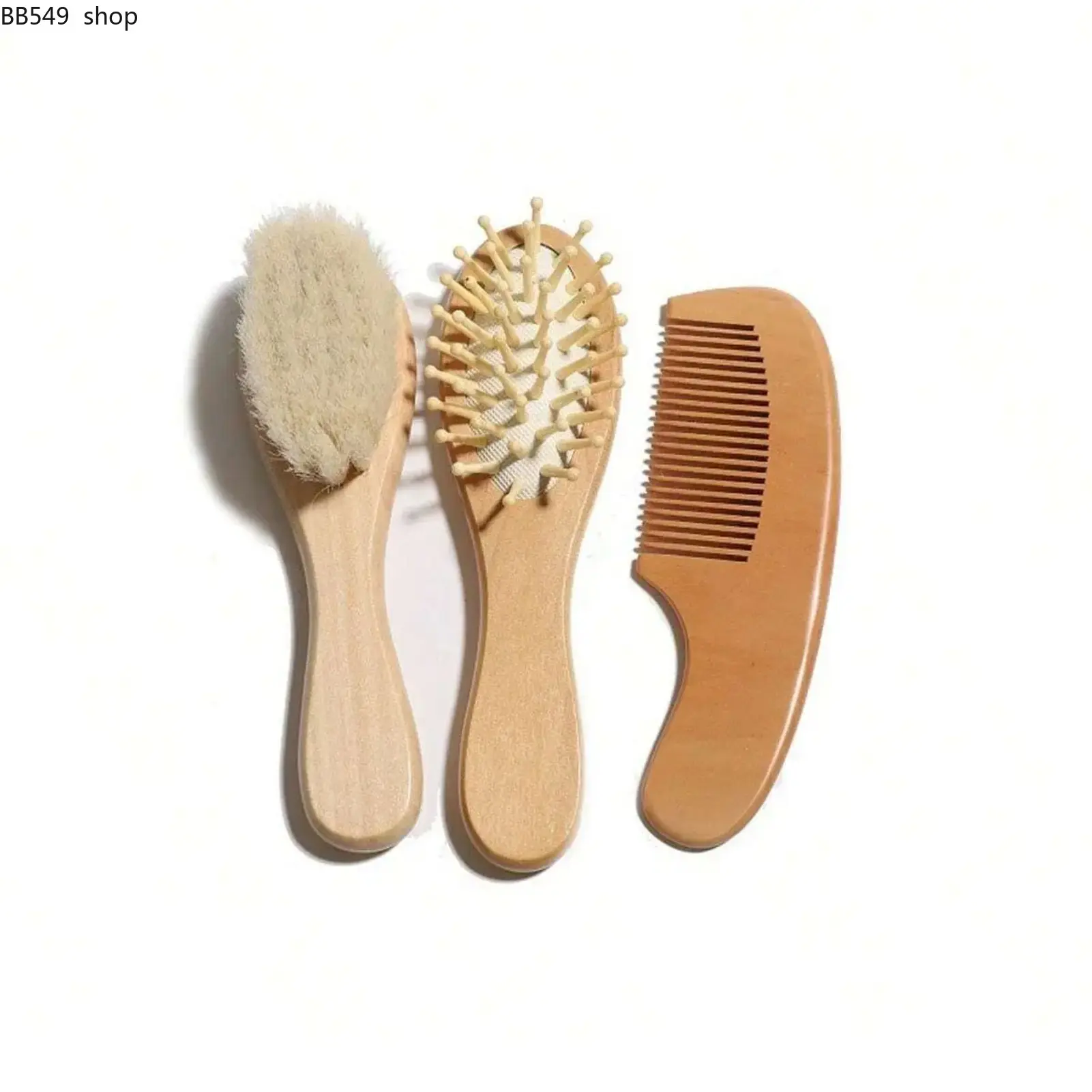 Baby Toiletries Care Set, Newborn Infant Soft Brush Shampoo Brush Bath Massage Wooden Comb Baby Cleaning Hair Dirt Removal Essentials, Cradle Cap Brush, Toddler Brush