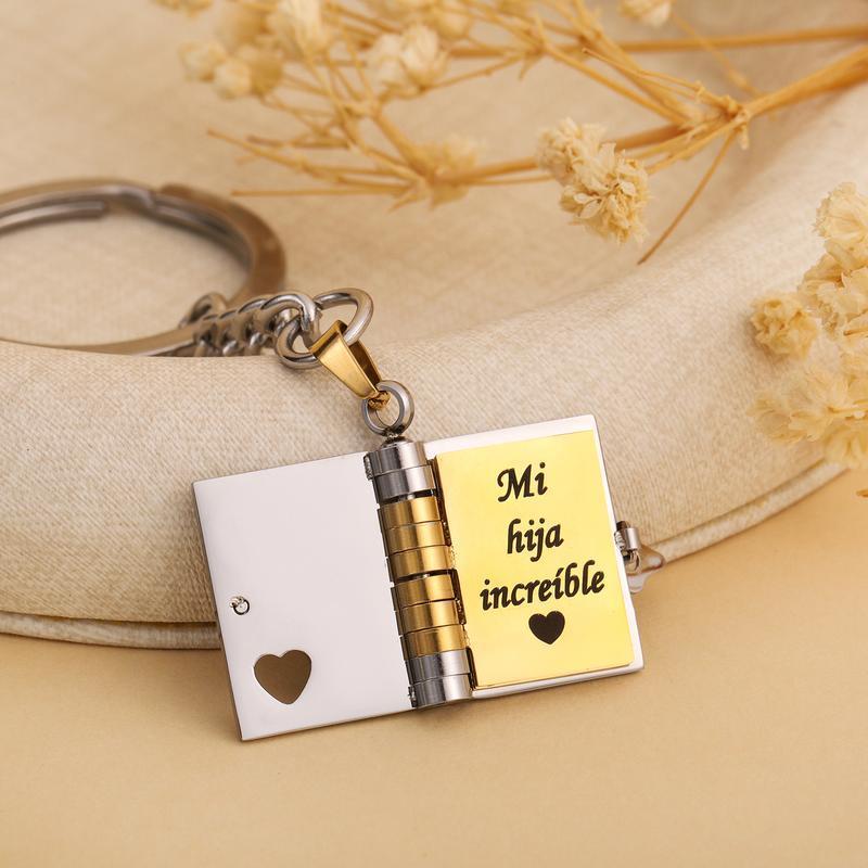 A Letter for My Daughter Book Keychain – Mi Pequeña Estrella Theme with Spanish Messages about Worth and Unconditional Love, Emotional Keepsake Gift From Parents for Birthday, Christmas or Back To School