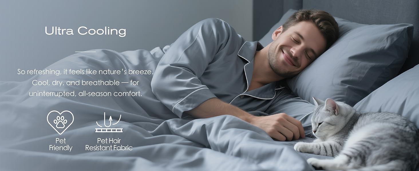 Tencel Sheet Set Queen Size, 100% Eucalyptus Lyocell, Breathable & Cooling Sheets, Deep Up to 16 Inch, Soft, for Hot Sleepers - 4PC (Queen, Dark Grey)