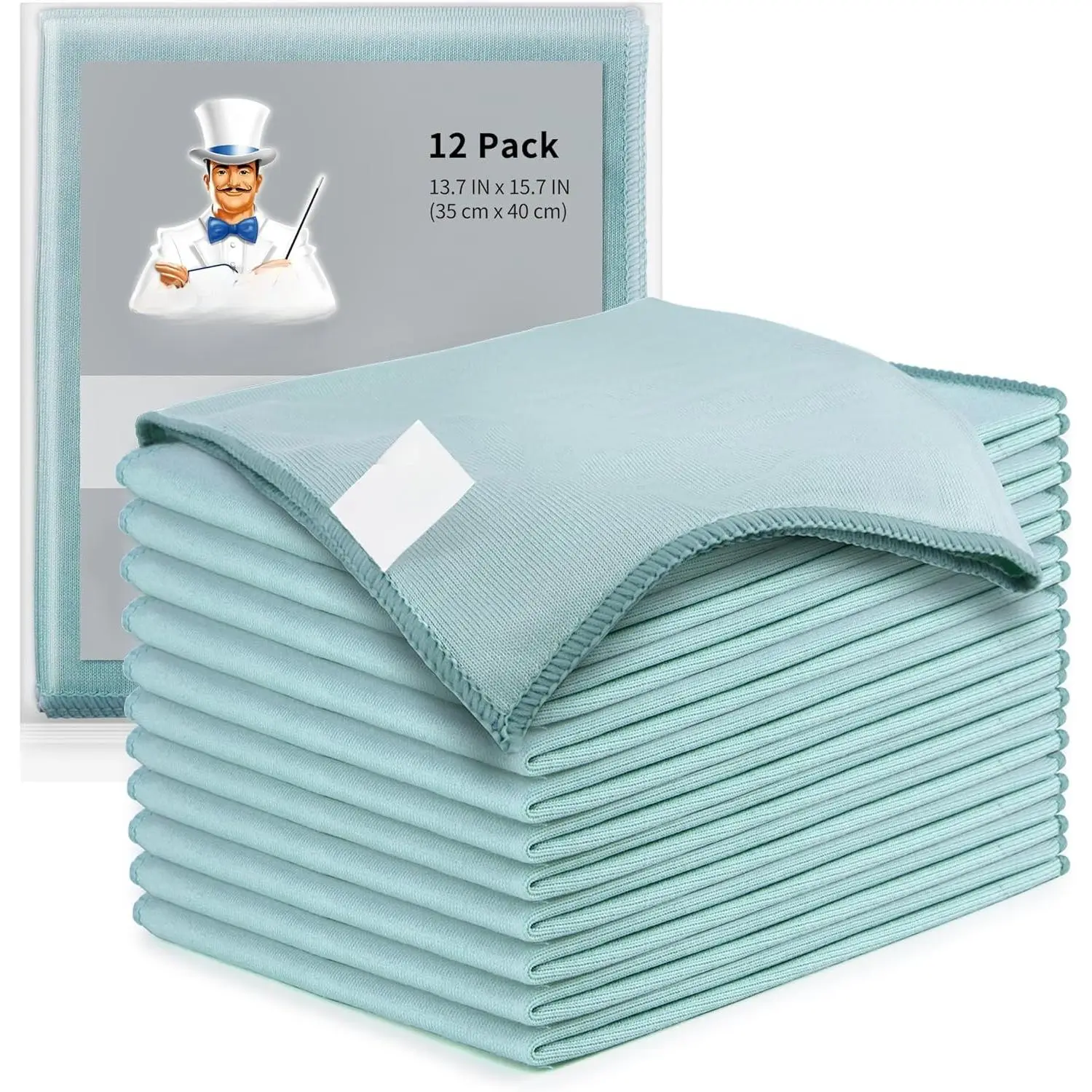 Ultra Fine Microfiber Cloths for Glass, Window, Mirror, Pack of 6