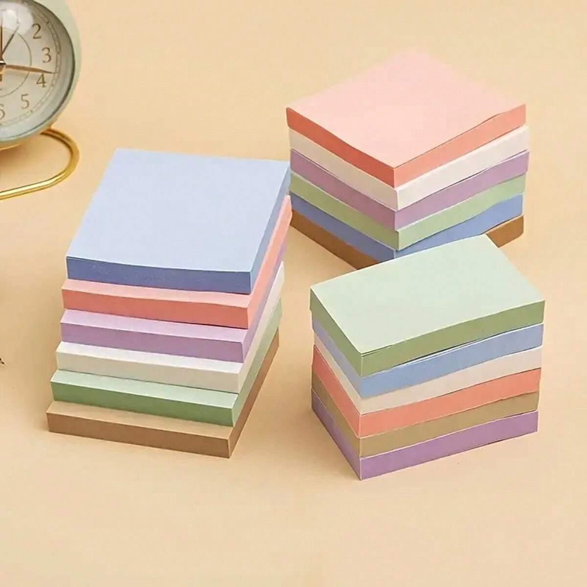 Square Sticky Note, 100 Sheets Morandi Color Sticky Note, Colorful Student Stationery Message Note, Office Supplies, Office Can Be Pasted Hand-tear Sticky Note