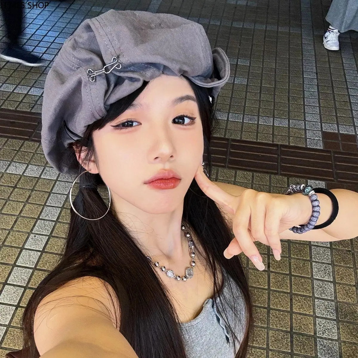 Women's Korean Oversized Round Painter Beret - Japanese Literary Retro Octagonal Hat, Spacious Loose Crown for Large Head Circumferences, Streetwear Shopping Dating Fashion Cap, Matte Shaping Fabric, Stable Three-Dimensional Silhouette