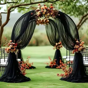 1pc Wedding Sheer Drapery, Outdoor Party Decor, Background Sheer for Bridal Arch, Chair Backdrop, Event Decoration