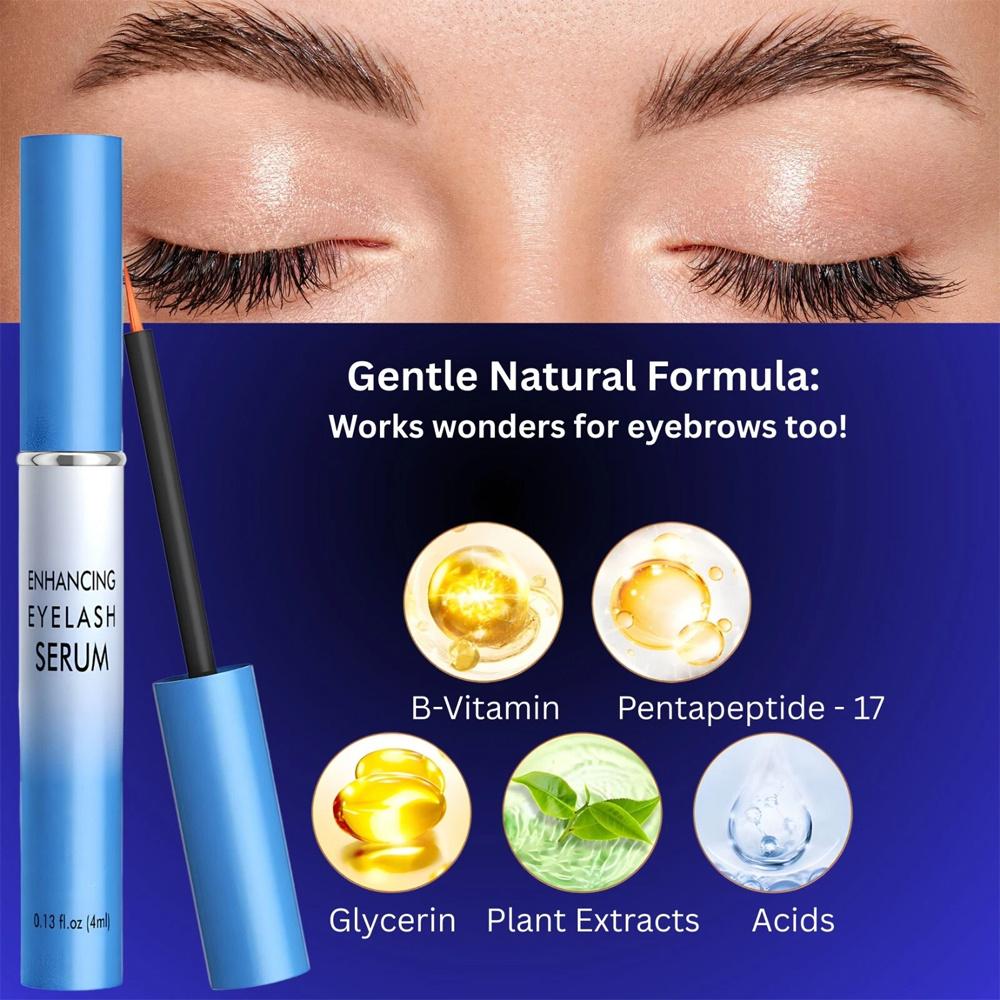 Advanced Eyelash Serum for Thicker, Longer Eyelashes and Eyebrows - Grow Luscious Lashes with Brow Enhancer (4mL)