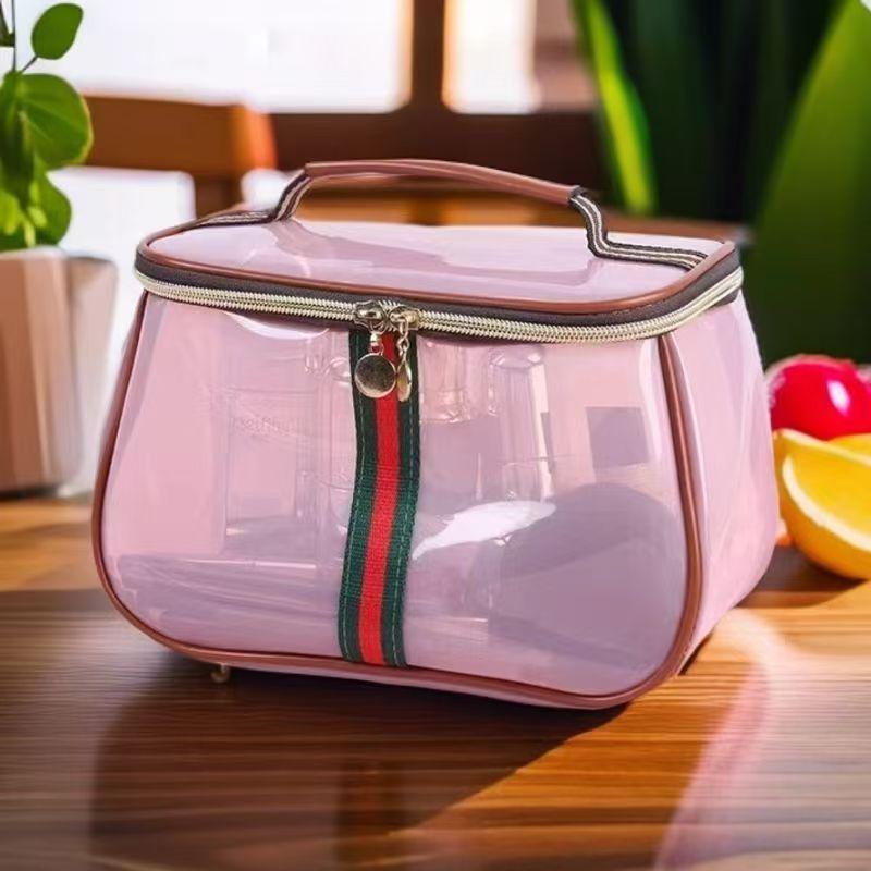 New waterproof PVC storage bag, widened handle design, no hand tightness, fashionable, light luxury and high-end storage, portable multi-functional fitness, swimming and bathing storage, Travel Cosmetic Bag