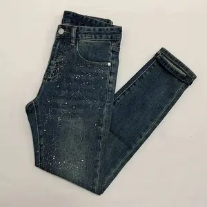 Menswear Clothing Luxury 2026 Spring Autumn New  Diamond Jeans Men's Brand Slim Straight Willow Nail Elastic Casual Pants