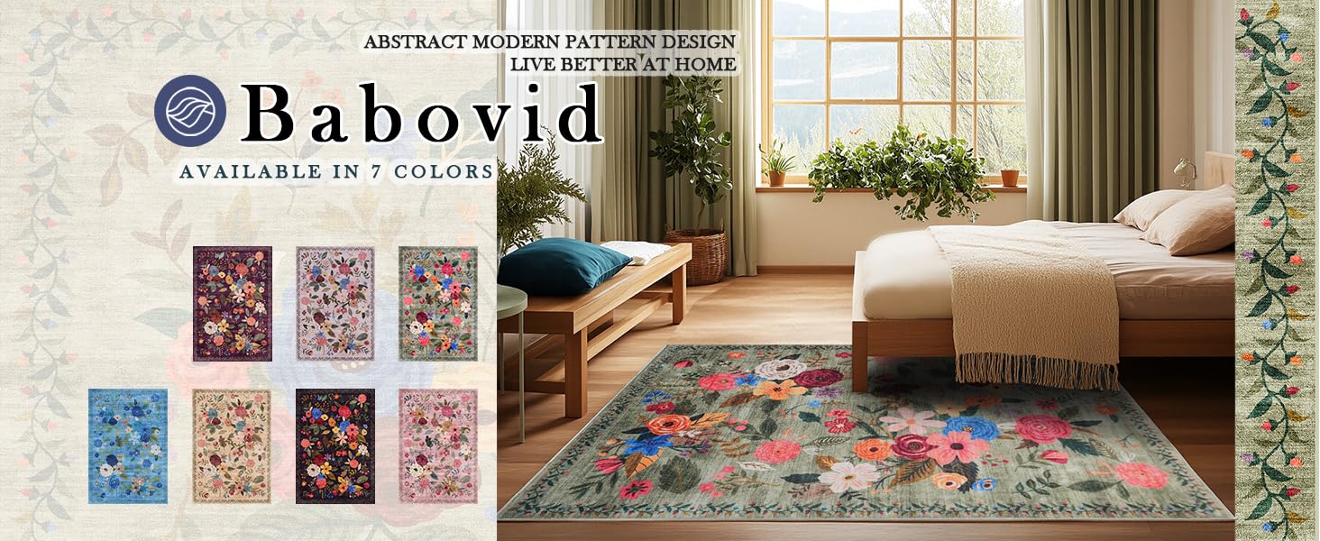 Pink Area Rug 4x6 Rug Washable Boho Rugs Non Slip Low Pile Floral Small Carpet for Bedroom, Bedside, Kids Room, Office, Dining Room(Light Pink, 4 x 6)