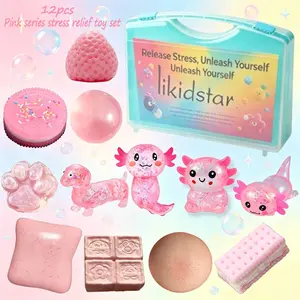 12-Piece Series Stress Relief Set, Slow Rebound Squishy Toys, Soft Candy Texture, Ideal for Home, School, Parties, Gifts