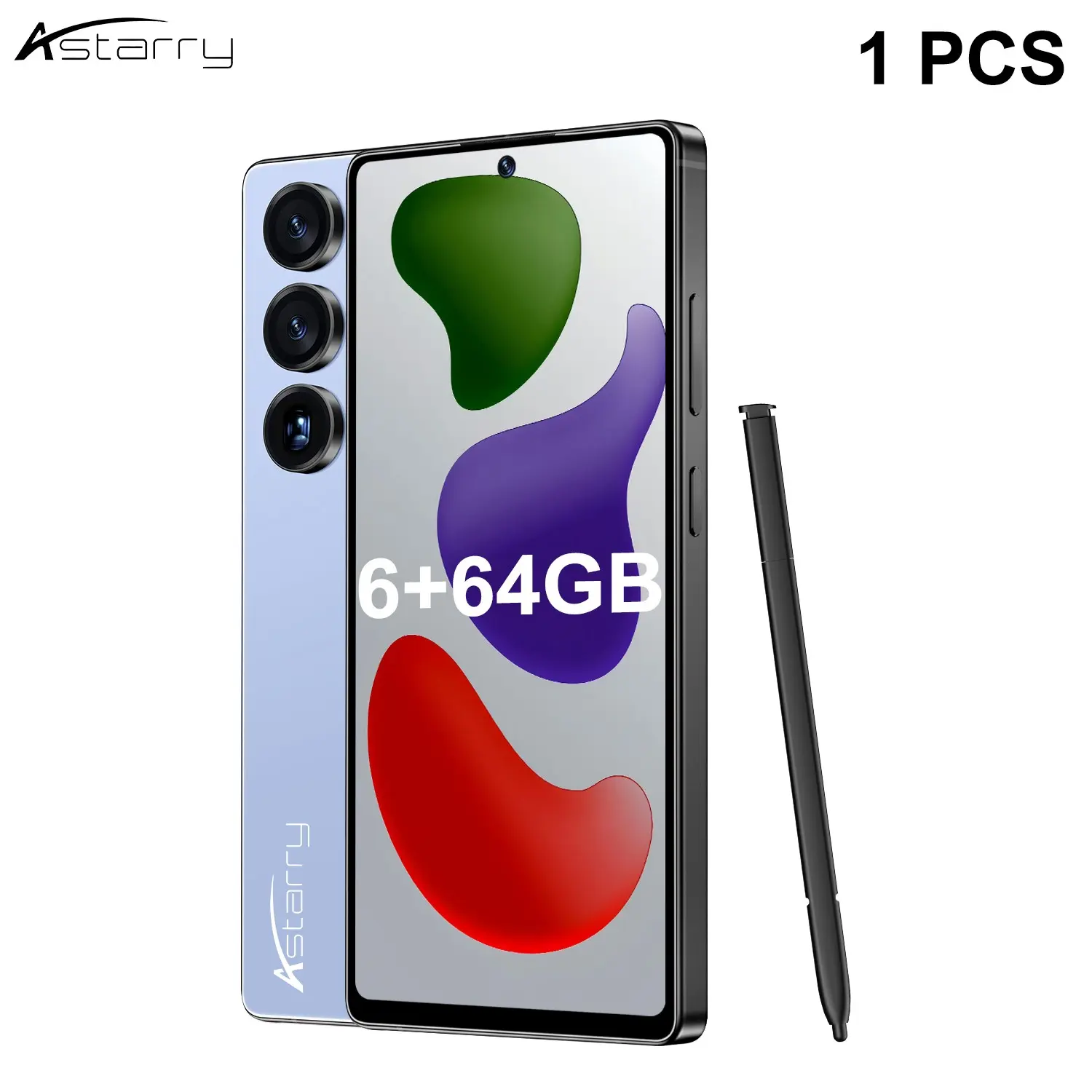 Astarry-25 Ultra Smartphone, 6+64GB RAM, Android 12, 8+20mp Camera, Bluetooth-compatible WiFi, 6.75 Inch Screen, 4100mah Battery, Dual Sim, Face Recognition