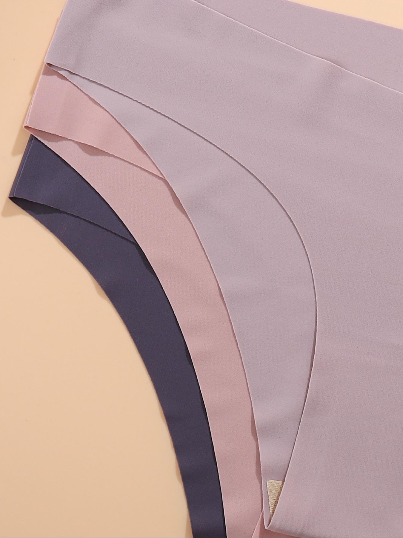 Women's Solid Color/All Over Print Seamless Panty, Soft Comfy Breathable Knicker for Everyday Wear, Underwear for All Seasons