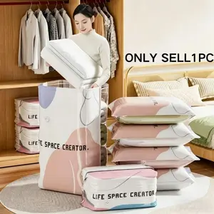 Thick Vacuum Compression Bag, No Pump Needed, Ideal for Clothes and Quilts, Moisture-Proof Sealed Storage Bag, Bedroom Organization