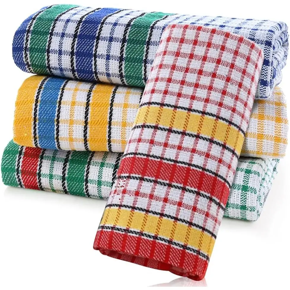 4 count Large Kitchen Dish Towels, 17 Inch x 27 Inch Absorbent  Kitchen Towels Bulk, Colorful  Towel for Washing Drying Dishes, Household Hand Towel, Multicolor