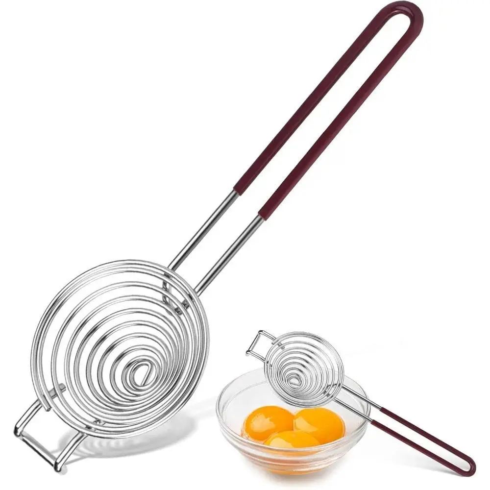 Egg Separator Egg Yolk White Separator Stainless Steel White Yolk Sifting Filter Egg Divider Kitchen Tool for Baking Cake