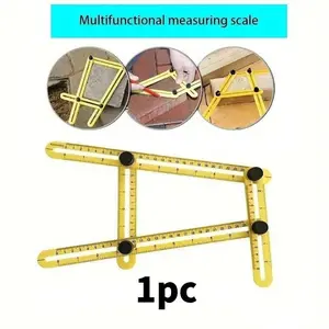 Multi-Angle Four-Fold Rule, Portable Plastic Measuring Tool, Ideal for Layout, Carpentry, Flooring Installation, No Power Required, DIY Projects, Folding Ruler