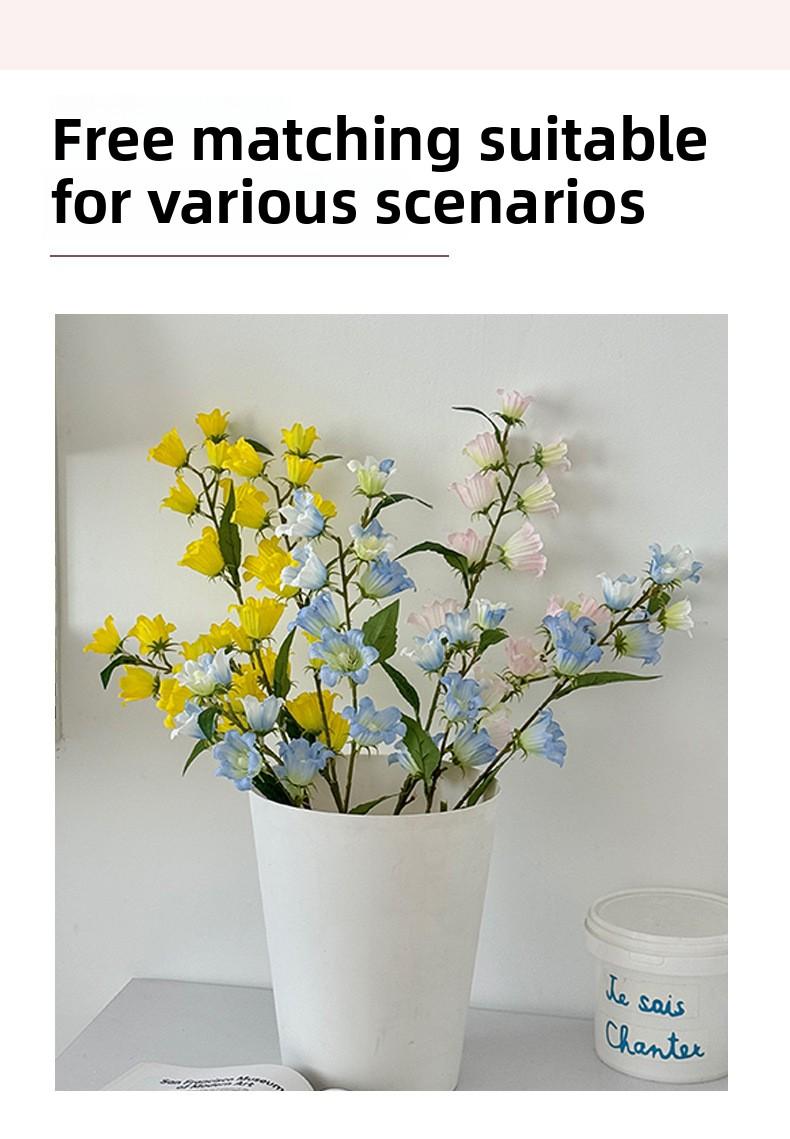 Long-stemmed wind chime flowers, artificial lilies of the valley, fake flowers for home decoration, living room and dining table decor, wedding hall floral arrangements