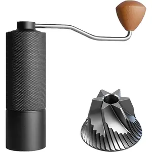Manual Coffee Grinder, Adjustable Grinding Settings, Stainless Steel Burrs, Portable Hand-Cranked Coffee Grinder, For Espresso, Drip Filter, French Press Filter, Compact And Durable (black)
