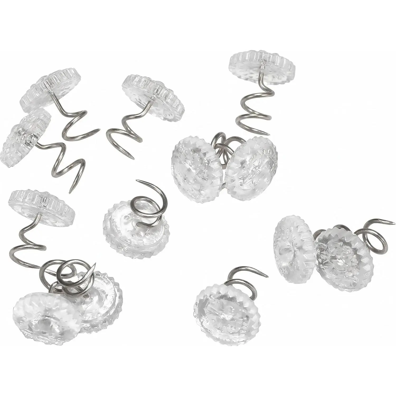 60 Pcs Clear Head Upholstery Twist Pins, 0.5 Inch Headliner Tacks and Bed Skirt Pins for Slipcovers & BedskirtsGift