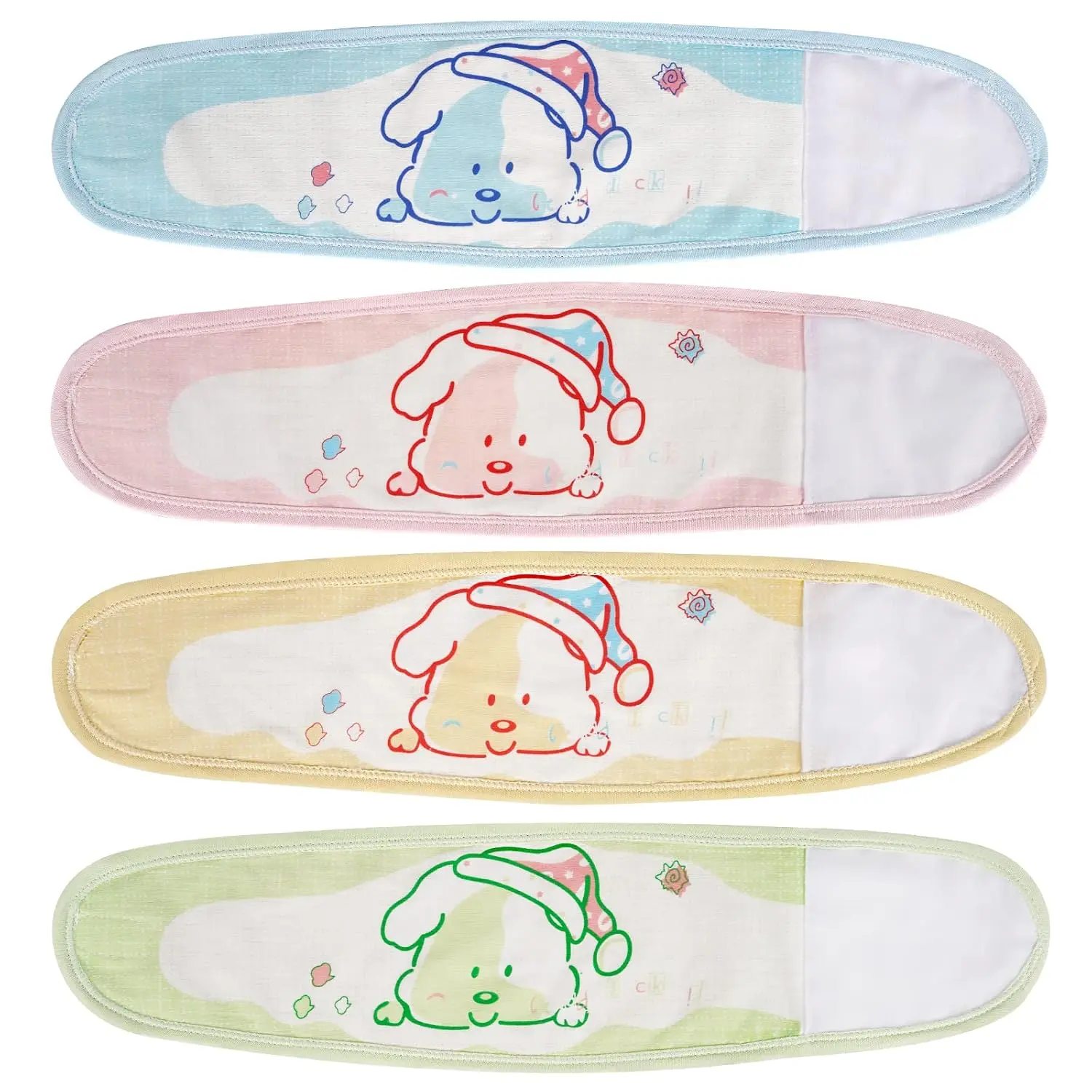 4 PCS Cartoon Pattern Cotton Baby Infant Umbilical Cord Belly Band 0-12 months (Random Color, Cute Dog)