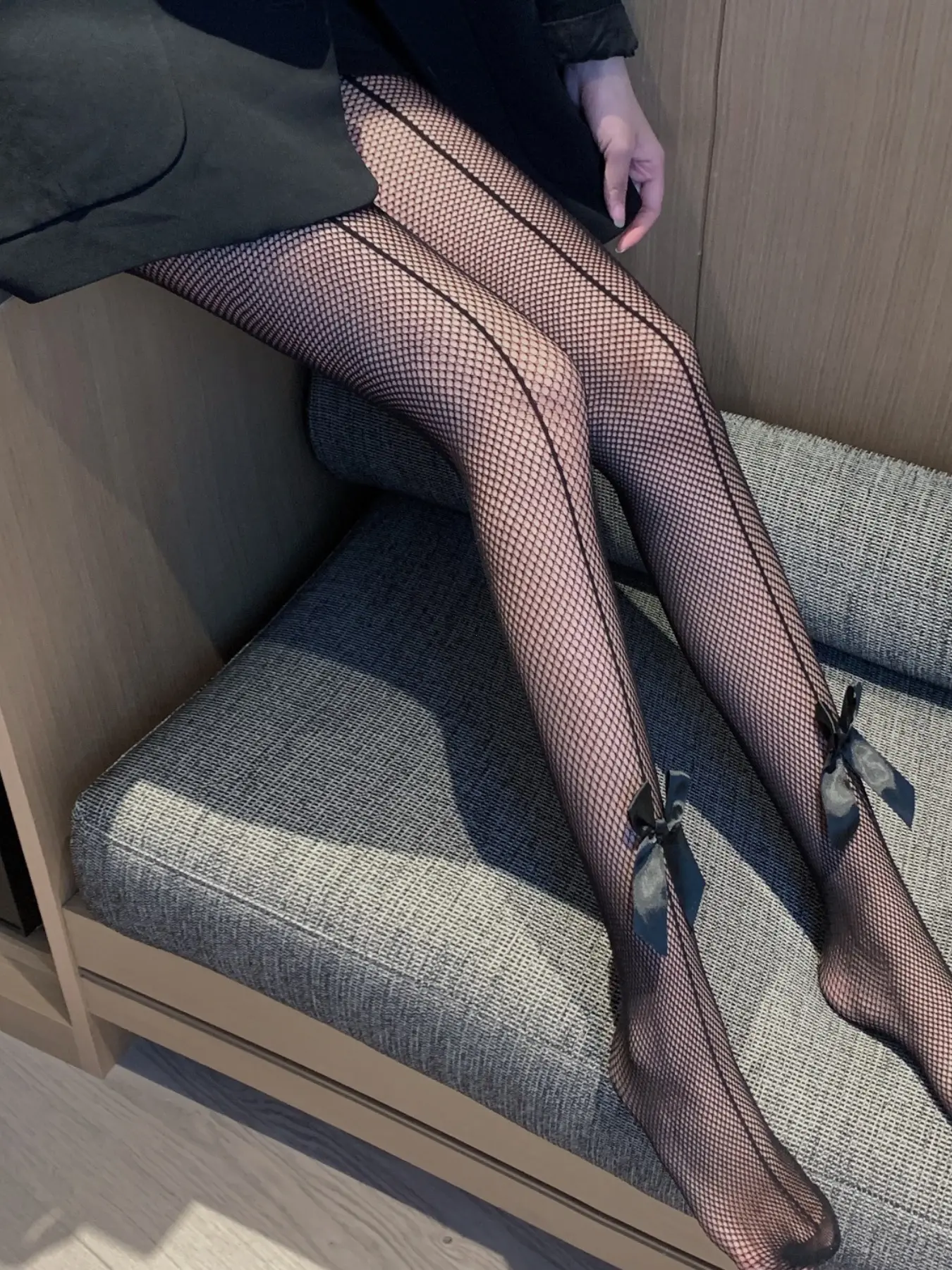1 Pair Ankle Butterfly Knot Fine Mesh Full-Length Fishnet Socks, Stylish & Comfortable Footwear Accessory, Perfect for Daily Wear