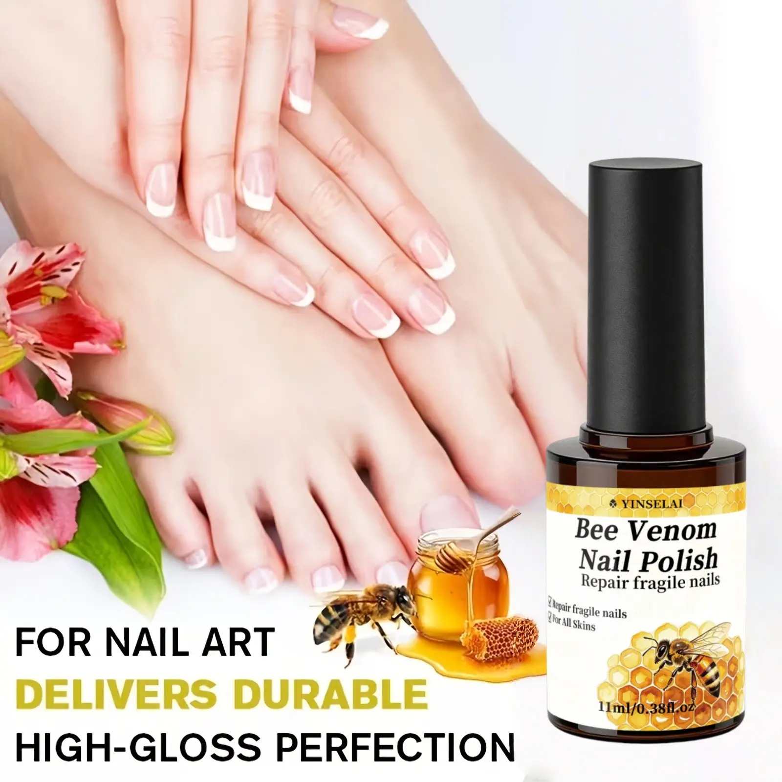 Beeswax Nail Oil, Nail Strengthener, Prevents Spread, Repairs Fragile Thin Nails, Promotes Nail Health, Fast-Drying, Easy Application, Ideal for Daily Use