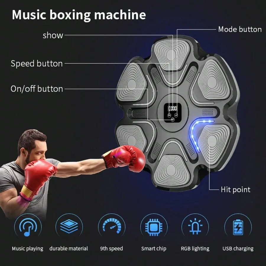 2026 Music Boxing Machine With Boxing Gloves, Boxing Wall Mount Machine For Adult Smart Boxing Traineing Machine , Boxing Workout Equipment Target For Home, Office, Gym