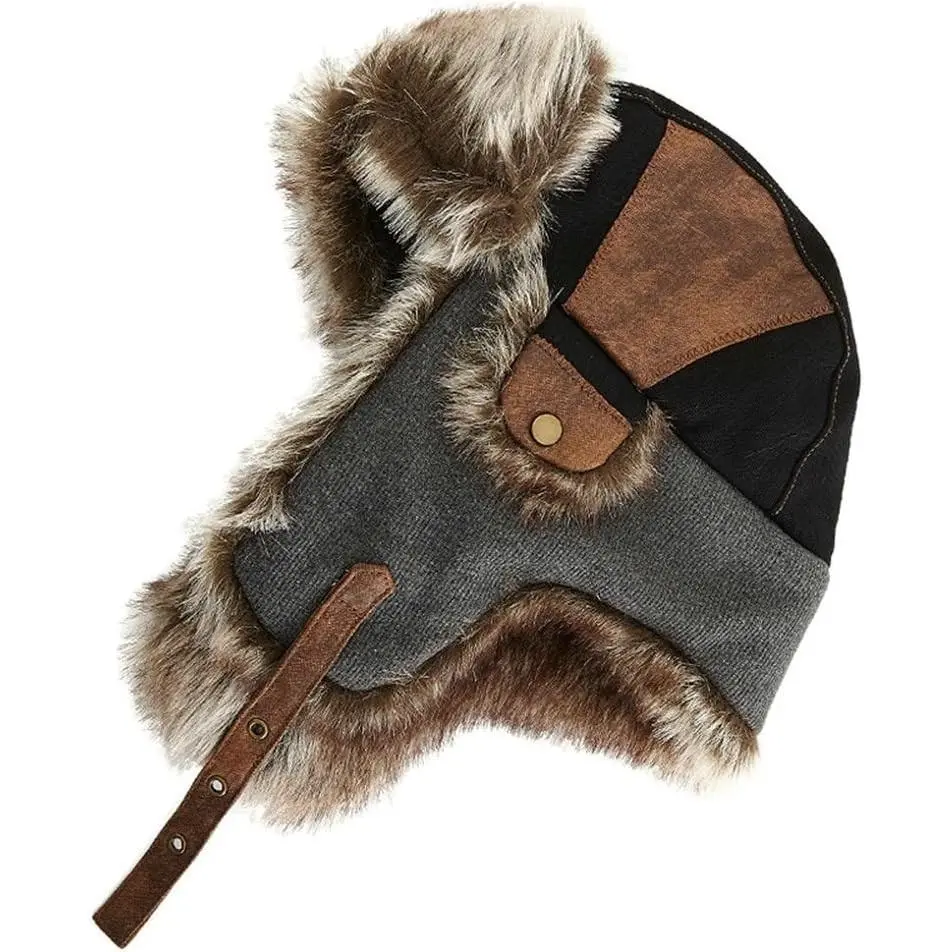 Men's Large XL Trapper Trooper Ushanka Hat with Warm Ear Flaps for Winter Ski Cold Weather Hunting(Gift)