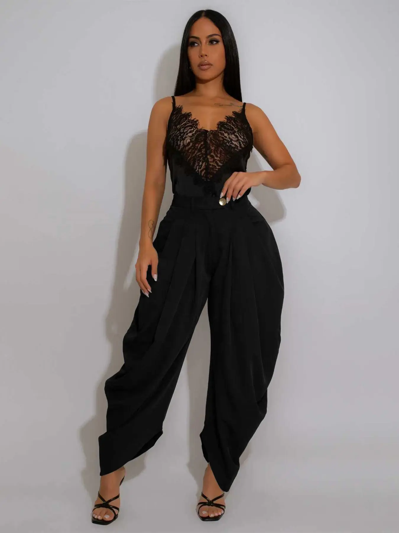 Women's High-Waisted Fitted Pants, Plain Design, All-Season Casual Wear, Comfortable & Stylish Commute Essential, Bottoms