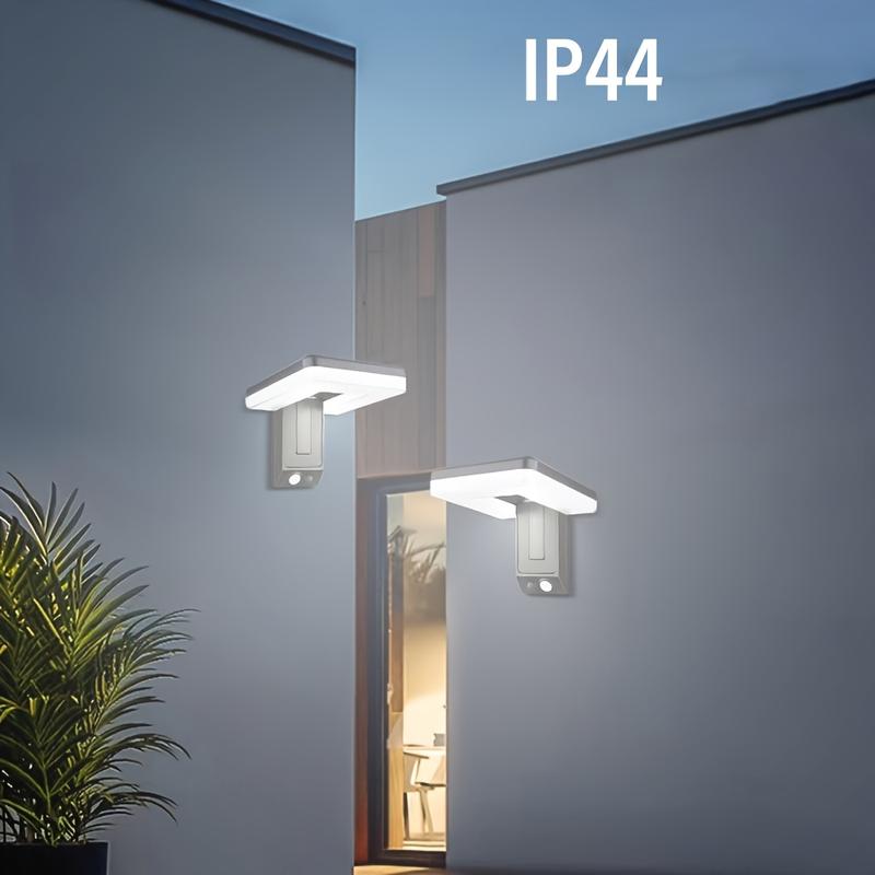 Solar Powered Outdoor Wall Light, Motion-Sensor Wall Light, 120° Wide Angle Lighting Floodlight, Security Light for Garden, Backyard, Garage, Front Fence