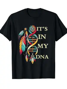 Gradient Feather Dreamcatcher Ethnic Style T-Shirt, Retro Slogan, Loose Fit Tee, Youth Native American Tribal Design