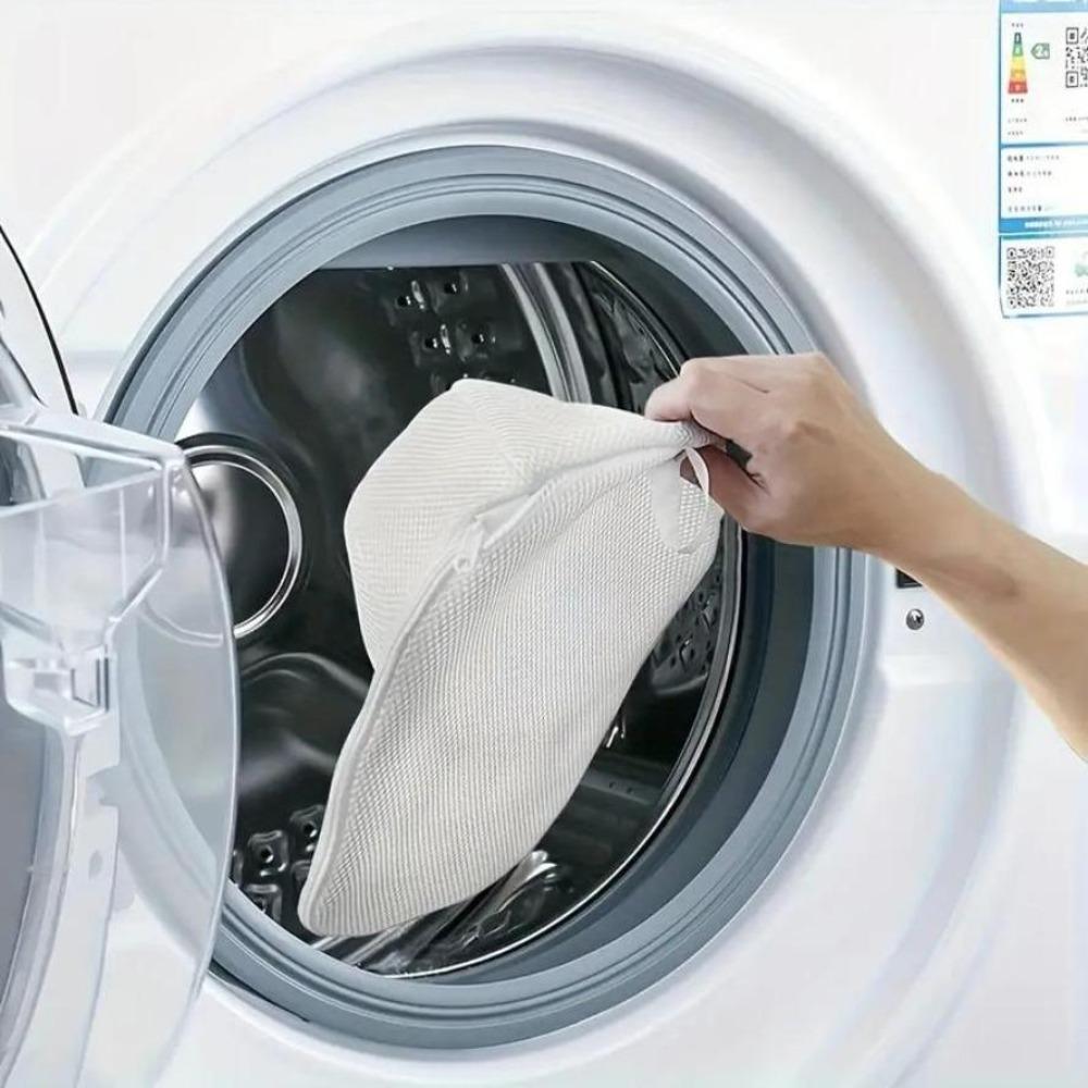 Zippered Mesh Hat Washing Cage, Baseball Cap Laundry Bag, Shape Preserving Reusable Washer Protector for Hats