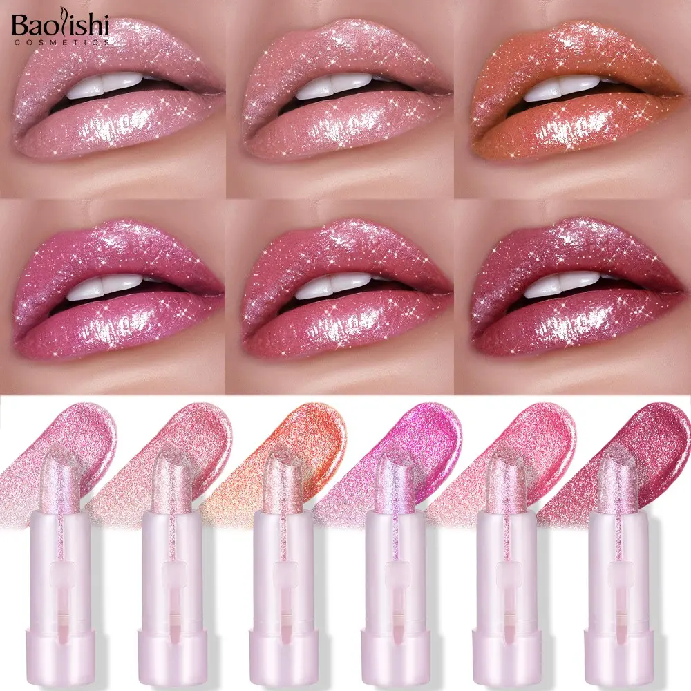 Sparkling 6pcs Pearlescent Moisturized Cosmetic Lipstick - Moisturizing, Hydrating, Long-Lasting, Long Lasting Shine, Shimmering Glitter Finish, Suitable For Music Festival