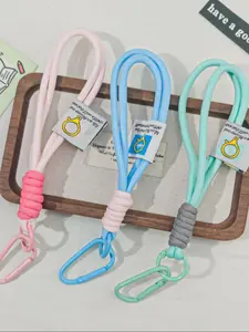 Outdoor Backpack Rope Keychain, Nylon Braided Lanyard, Climbing Carabiner, Couple Bracelet, Bag Strap, Multicolor, 1 Piece