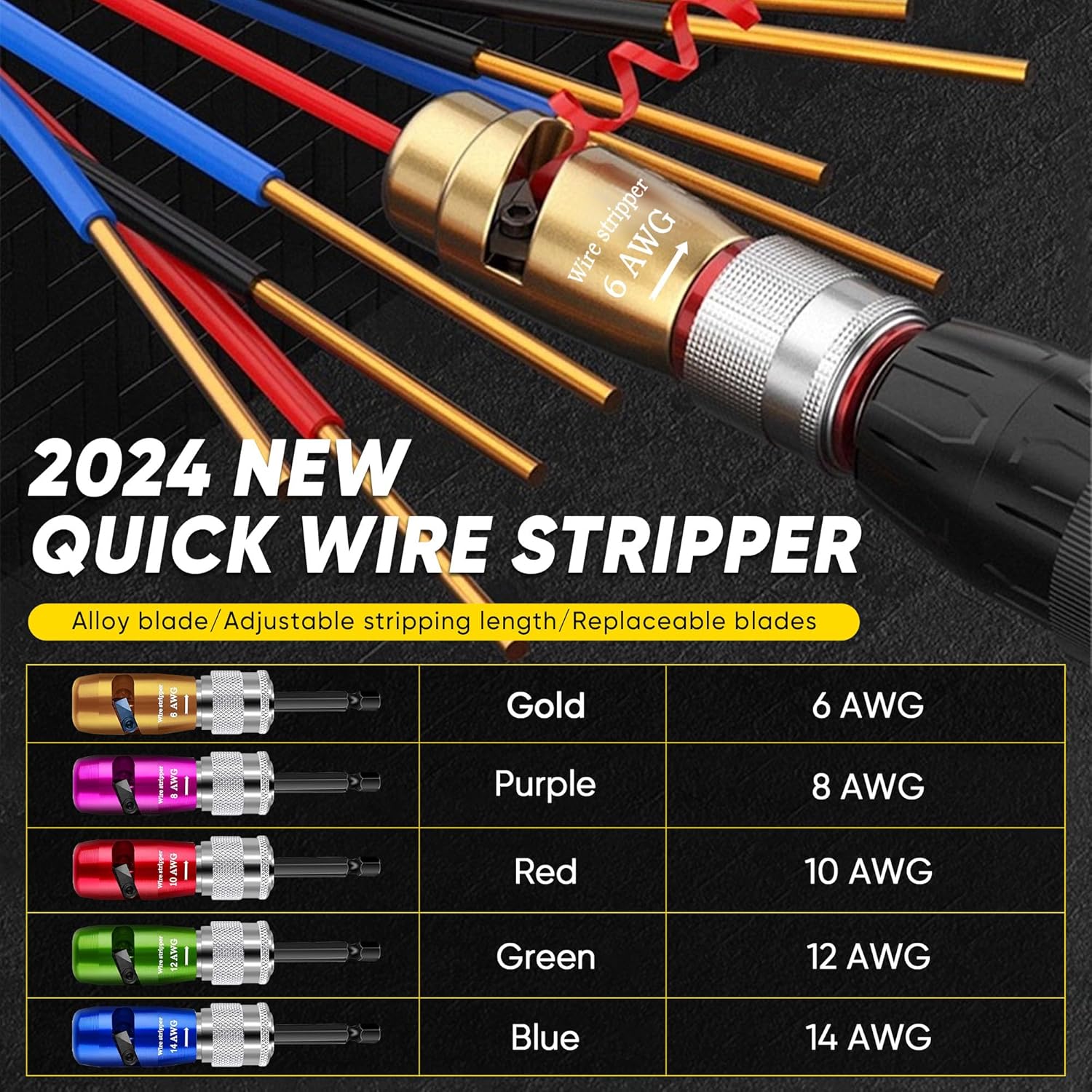 Regulations Wire Stripping for Drill, Wire Stripping Tool & Wire Twisting Connector Set, Wire Twister Tool for Drill, 8 in 1 Drill Wire Stripping Professional Electrician Tools Set(8pcs) Regulations Wire Stripping for Drill, Wire Stripping Tool & Wire Twisting Connector Set, Wire Twister Tool for Drill, 8 in 1 Drill Wire Stripping Professional Electrician Tools Set(8pcs)
