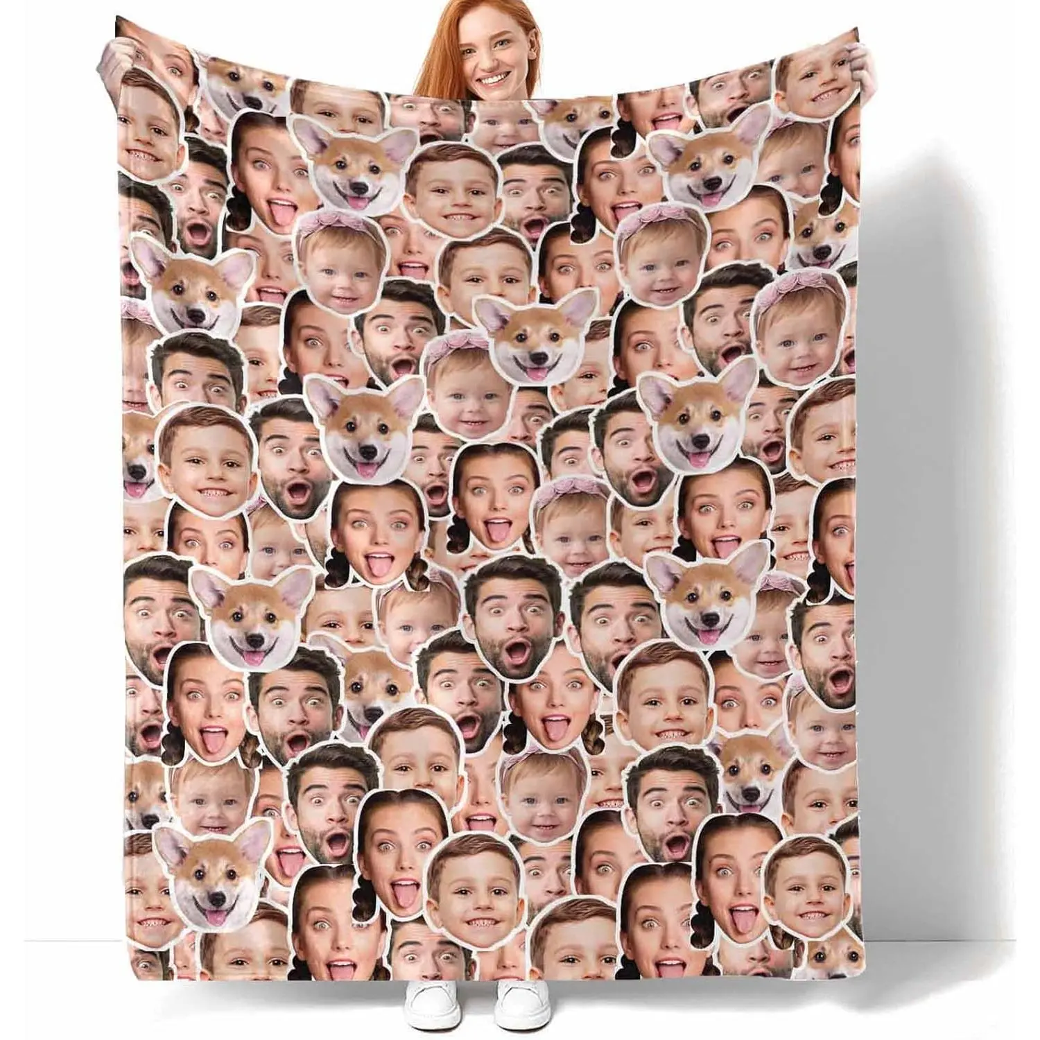 Customized Photo & Text Polyester Blanket - Smooth Fabric Throw, Made in USA, Home Use Gifts for Boyfriend, Ideal for 2 Key Occasions (Father's Day, Birthday)
