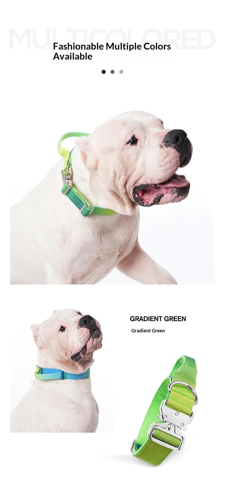 Heavy Duty Tactical Dog Collar with Handle, Adjustable Gradient Pet Collar for Medium Large Dogs