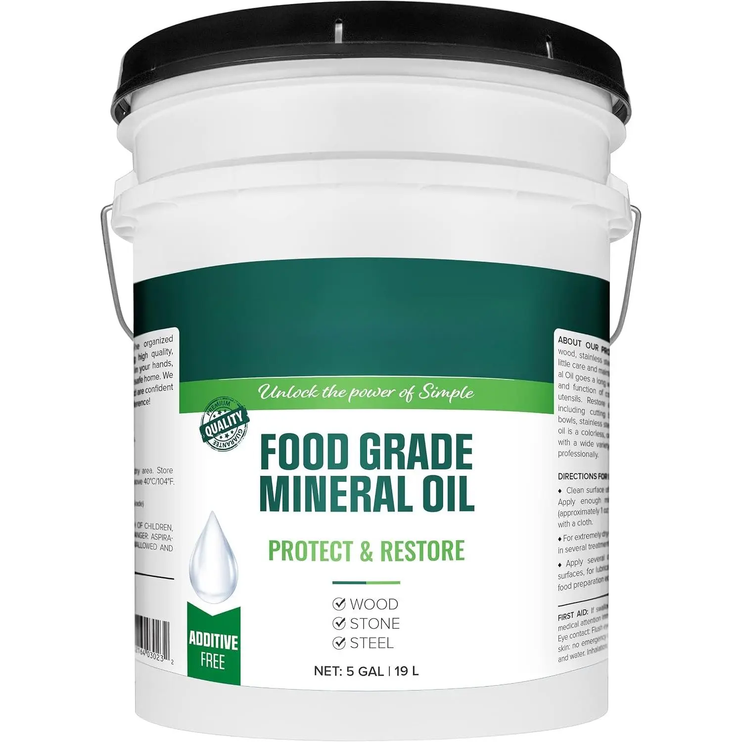 Grade Mineral Oil - for Moisturizing, Lubricating, Restoring & Protecting ,  Boards, Butcher Block, Countertops, and Stainless Steel (5 Gallons)
