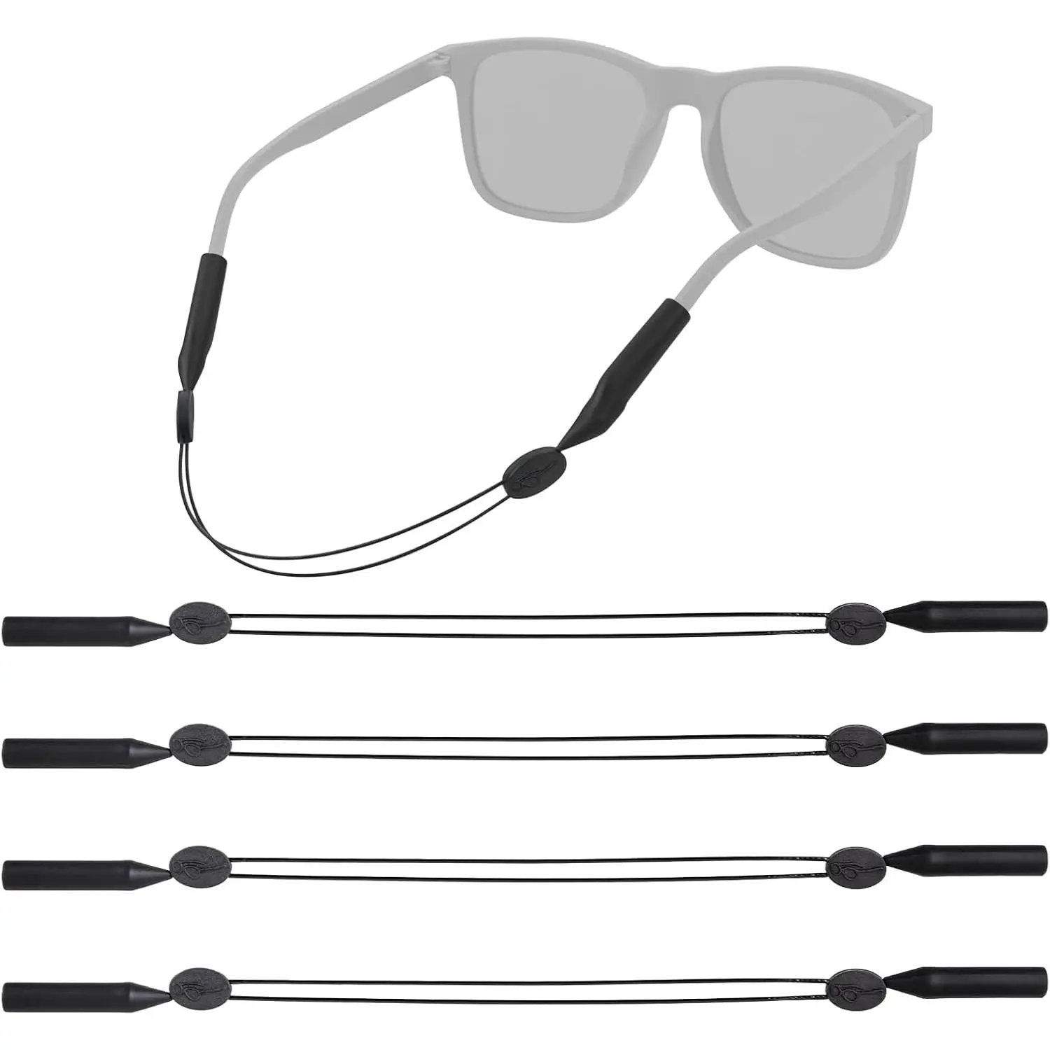 Sunglass Strap Compatible with  Jim,Adjustable  | 4 count,Anti-slip,Off-The- Eyewear Retainer Strap,Lightweight