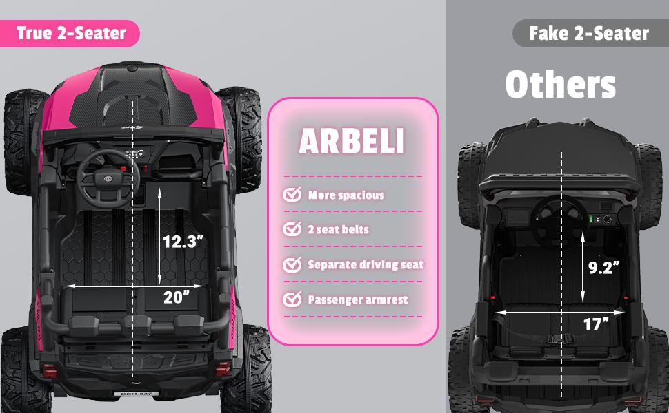 24V 2 Seater Ride on Car Truck, 4x200W, EVA Tires, 4WD/2WD, Rainbow Lights, Remote Control, Shock Absorbers, Bluetooth, Ride On UTV Toy for Kids – The Ultimate Christmas Gift They’ll Love!