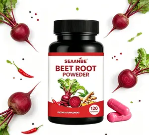 SEAANBE Beet Root Powder Dietary Supplement Capsules, 2000mg per Serving, 120 Capsules