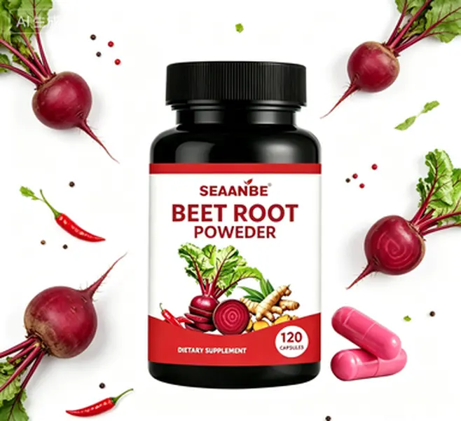 SEAANBE Beet Root Powder Dietary Supplement Capsules, 2000mg per Serving, 120 Capsules
