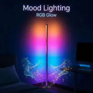 RGB Corner Floor Lamp, Smart APP and Remote Control, Ideal for Bedroom, Living Room, Gaming Space, Space-Saving LED Light