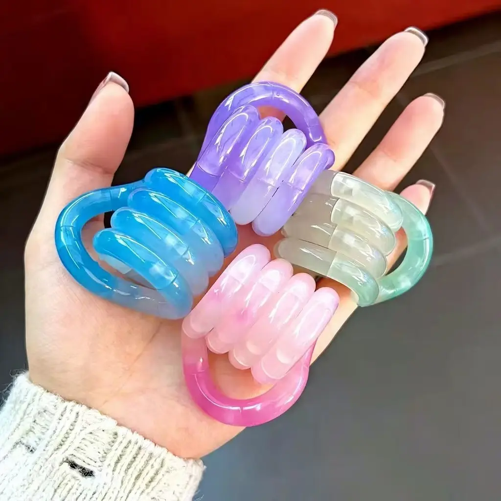 3-Pack Colorful Tpr Stress Relief Toys, Temperature Sensing Changing Bracelets, Sensory Grip, Ideal for Adults and Kids, Fun Holiday Gifts