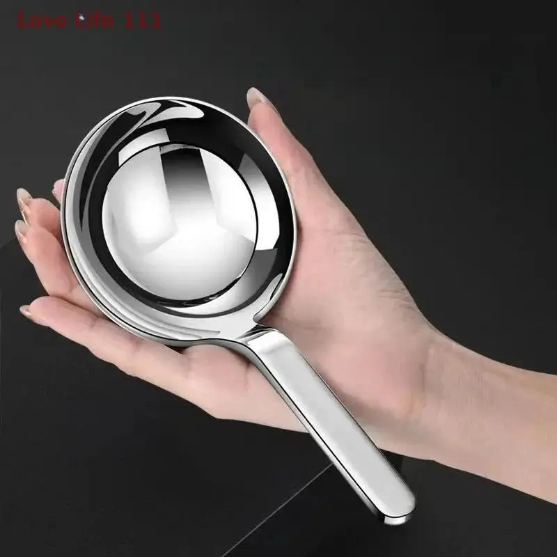 New 201 Stainless Steel Deepen Tablespoons Soup Ladle Short Handle Large Ramen Bouillon Spoon Kitchen Tableware Cooking Utensils