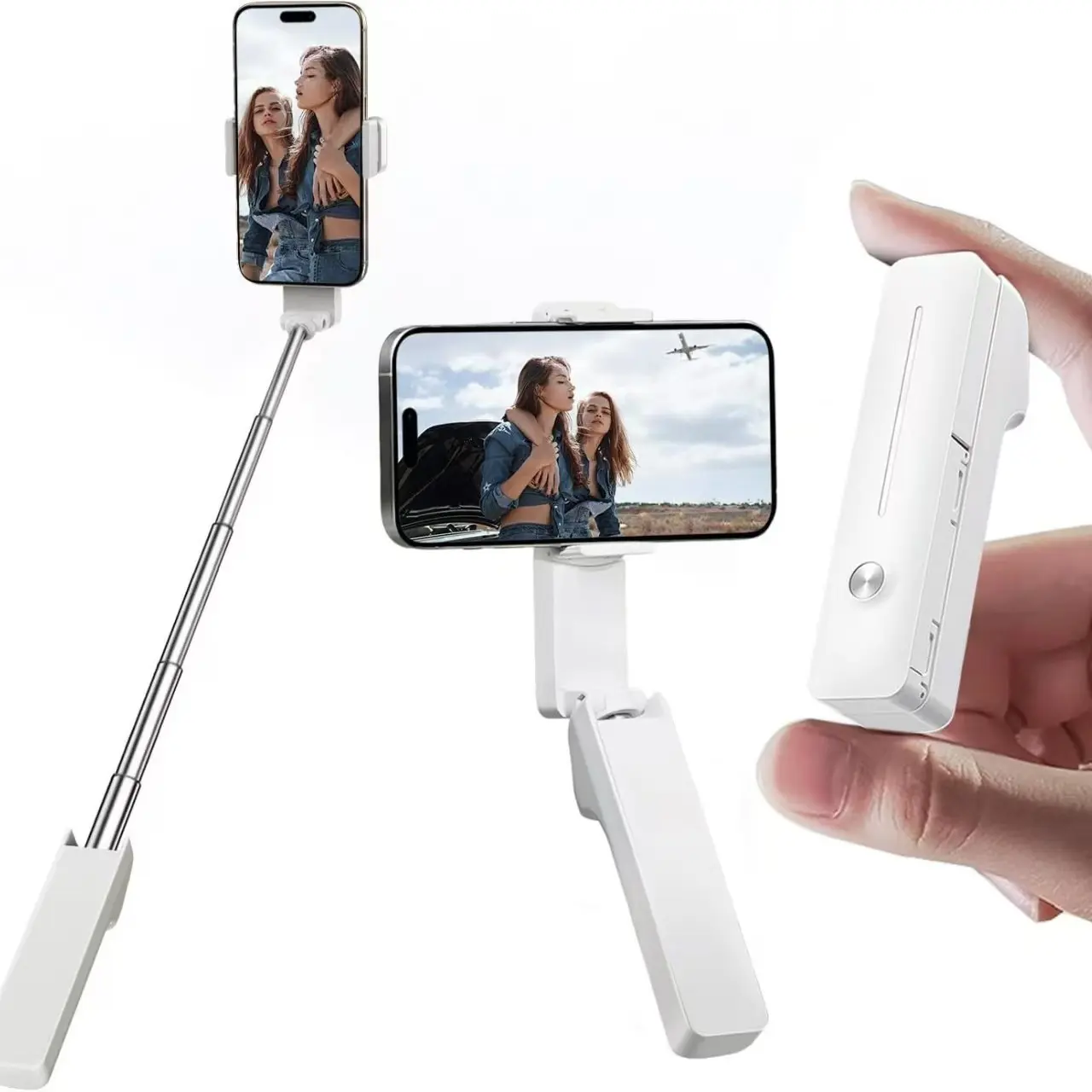 Compact and portable selfie stick for outdoor live streaming, travel photography, and more-adjustable phone selfie stick