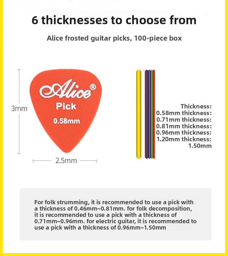 100-piece guitar picks, with storage box, mixed pack, in various colors, 6 different thicknesses, suitable for bass, electric guitar, acoustic guitar, metal guitar, ukulele