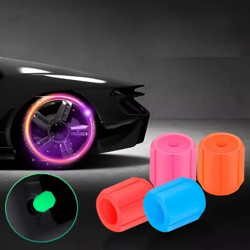 Luminous Tire Valve Caps, Universal Fit Automotive Tire Pressure Stem Covers for Cars Trucks Electric Vehicles, Auto Wheel Accessories