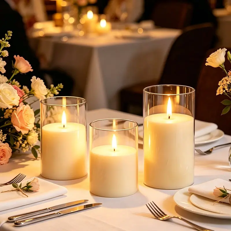 3pcs Flameless LED Candle Set, USB Rechargeable, Flickering Candles with Remote, 8 Modes, High Transparency Plastic, -Saving Electronic Night Light - Perfect for Birthdays, Weddings, Christmas Decor, Indoor Use