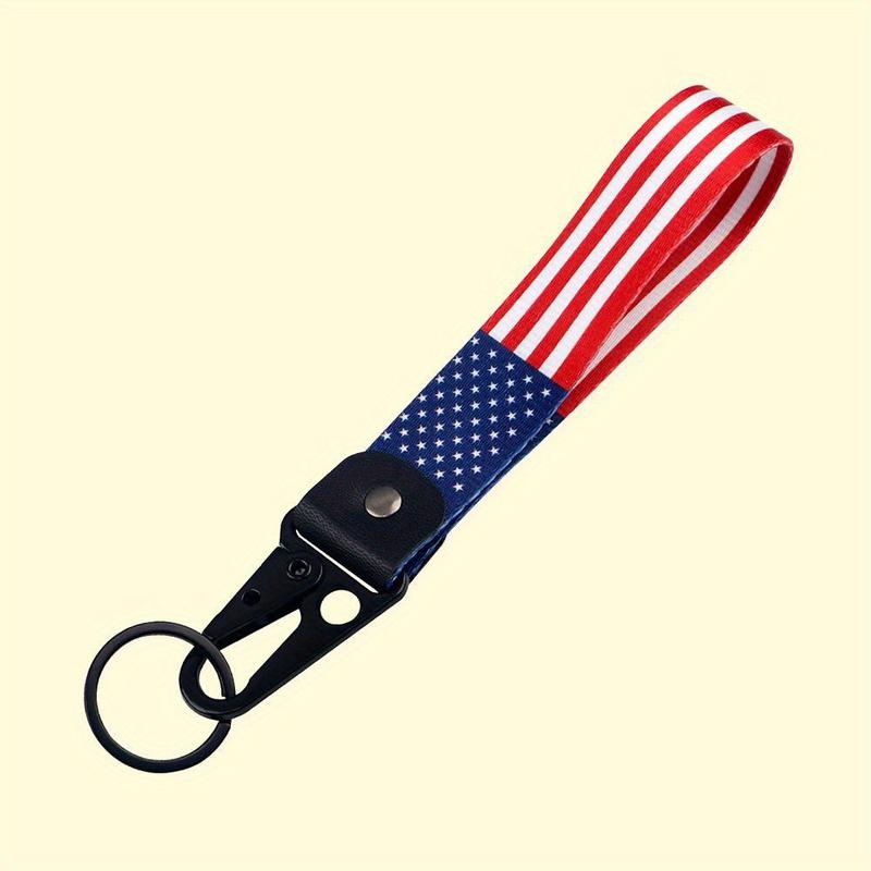 American Flag Keychain Stars and Stripes Car Key Holder in Durable Polyester Patriotic Fashion Accessory for Men and Women Great Winter Gift Idea Practical and Stylish